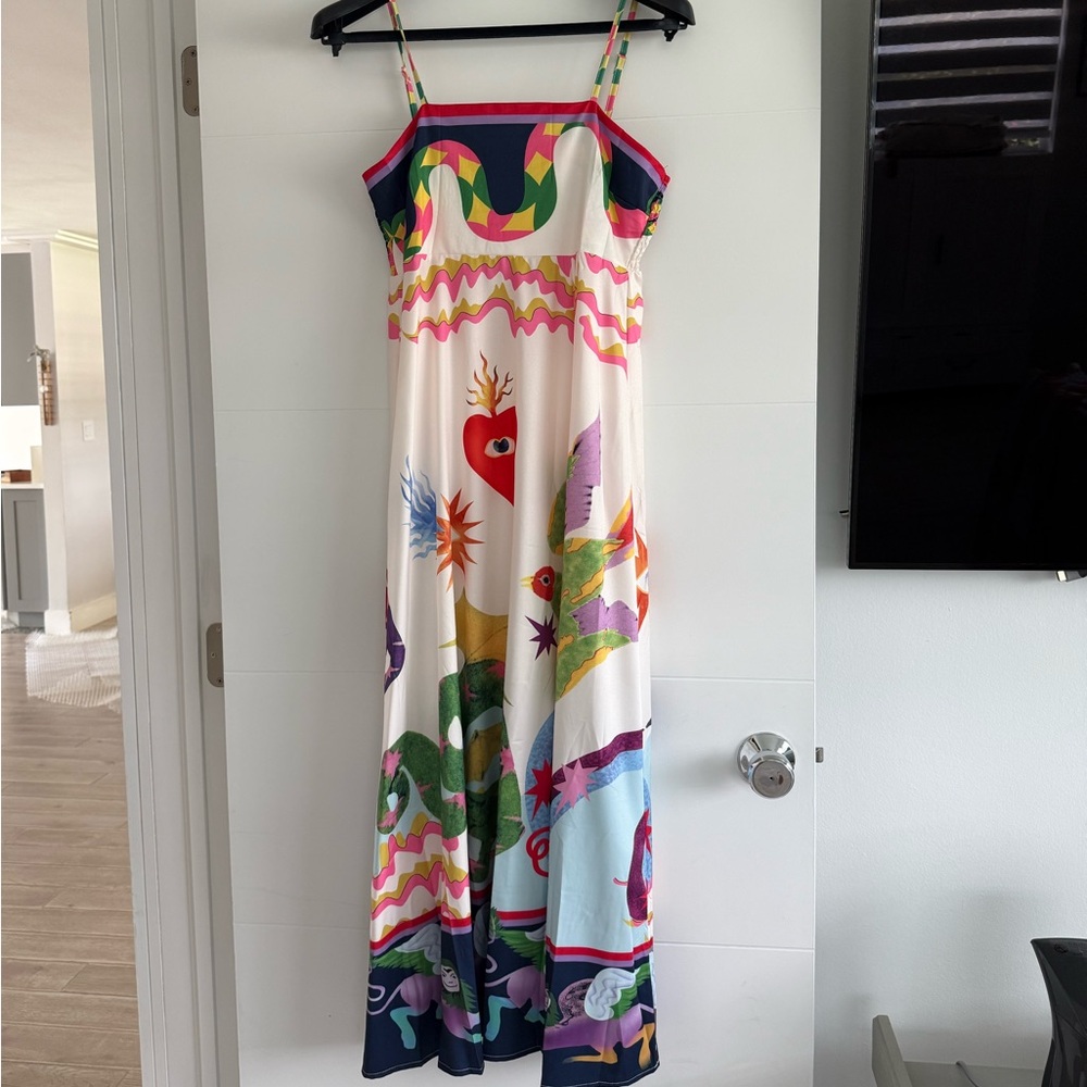 Colorful Maxi Dress with Animal Print